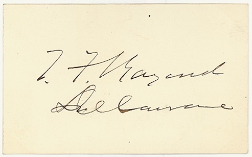 SIGNATURE - POLITICIAN THOMAS F. BAYARD, DELAWARE
