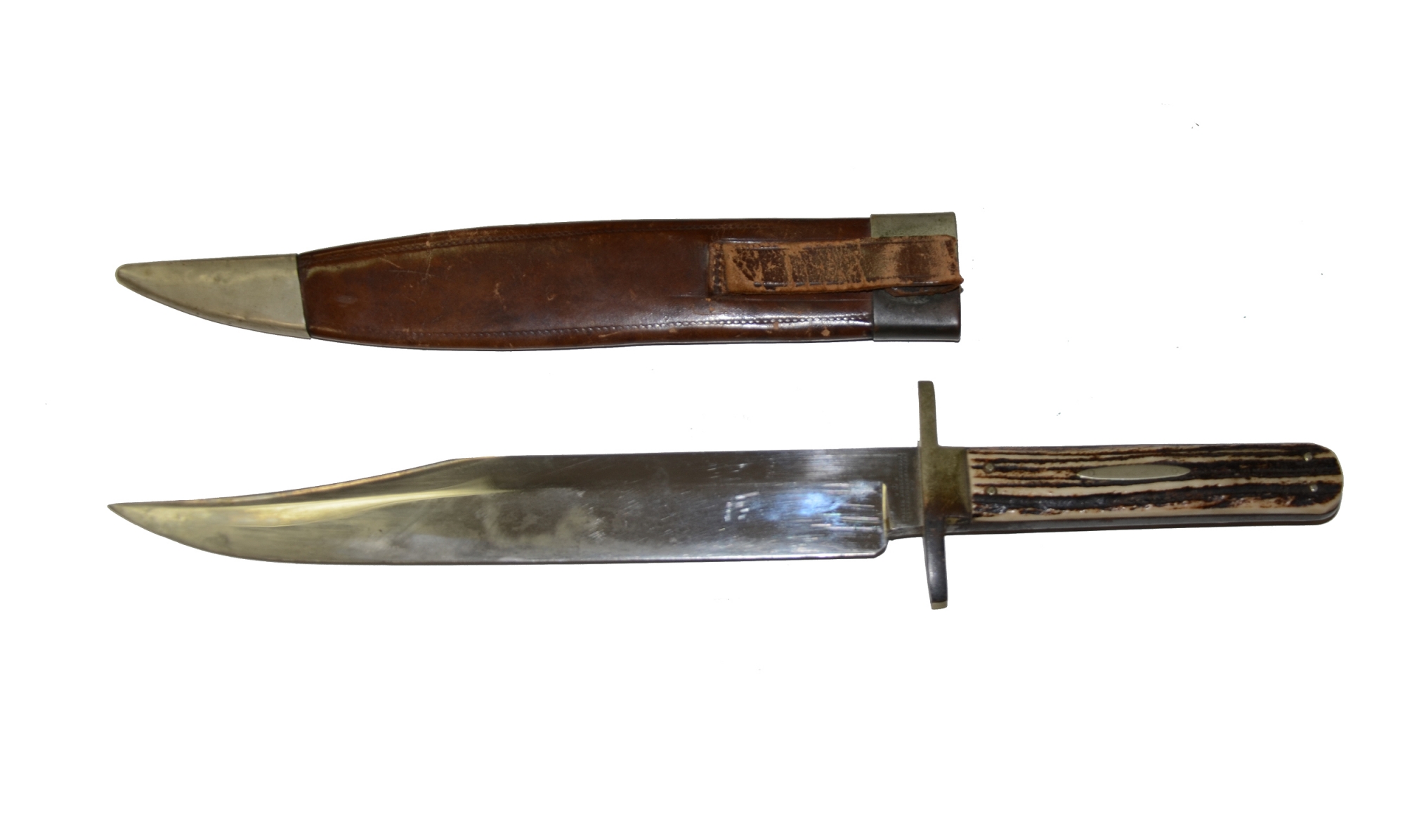 LARGE ENGLISH BOWIE KNIFE WITH SHEATH 1870’S – 1880’S
