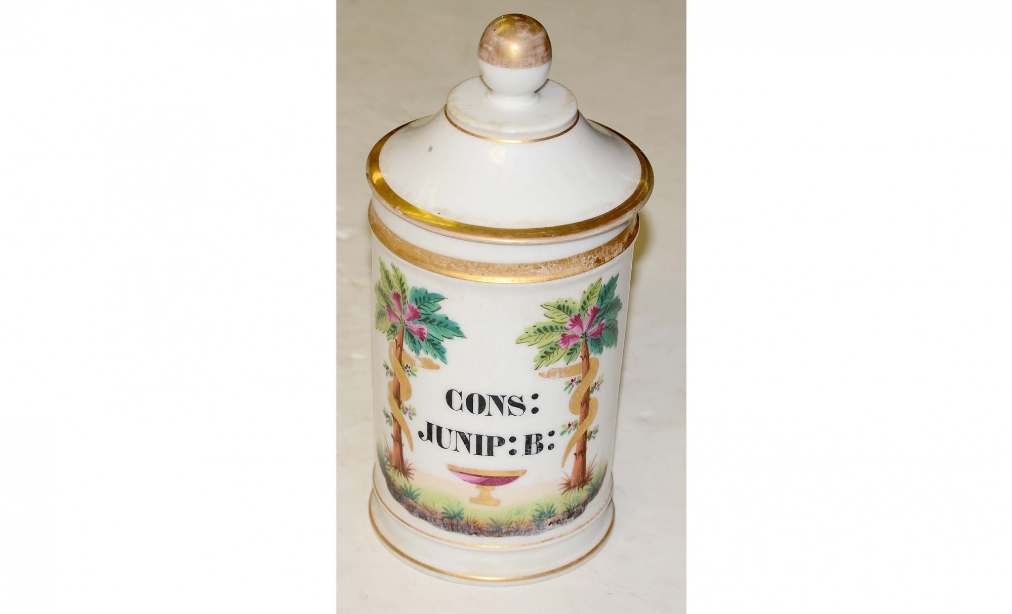 DELFT DRUG JAR WITH LID, CIRCA 1860-70