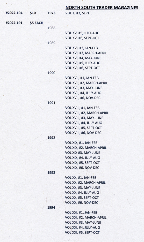 SELECTION OF NORTH SOUTH TRADER'S CIVIL WAR MAGAZINES