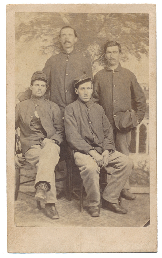 VERY NICE CDV OF FOUR UNION PRIVATES