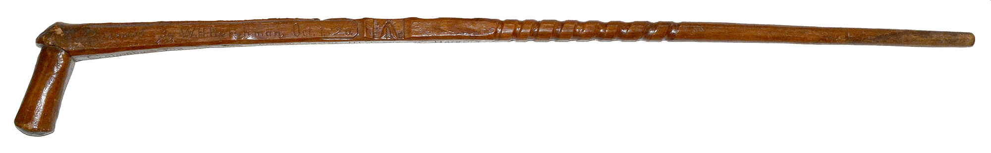 GAR CARVED PRESENTATION CANE OF JOHN SWOVELAND OHIO CAVALRY