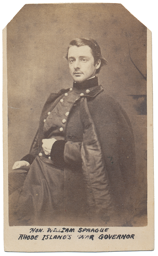 SEATED VIEW OF RHODE ISLAND GOVERNOR & SOLDIER WILLIAM SPRAGUE