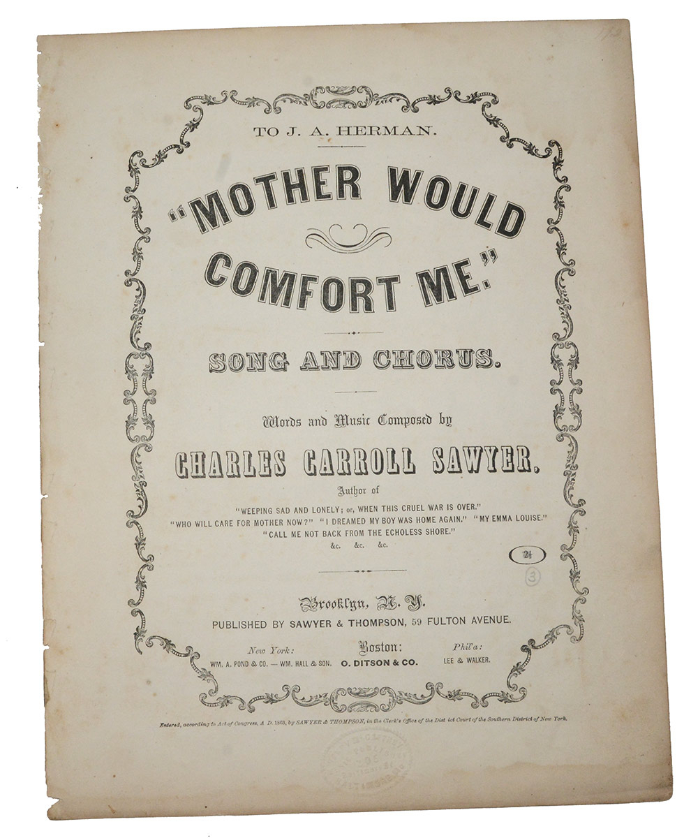 SONG SHEET – MOTHER WOULD COMFORT ME