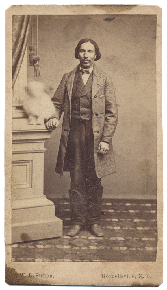 CDV OF AFRICAN-AMERICAN MAN WITH DOG
