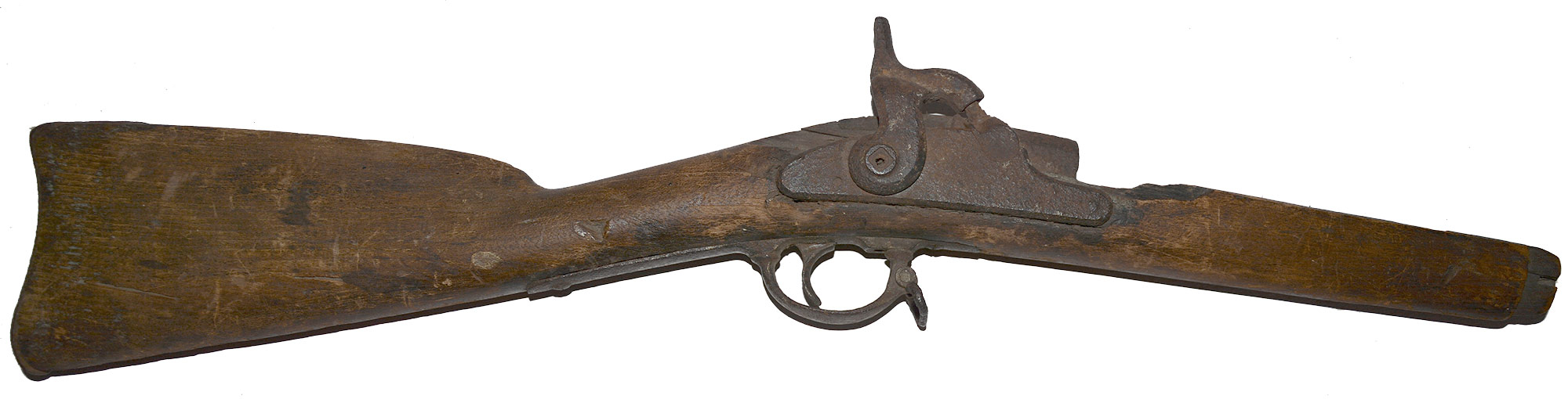 SECTION OF M1863 MUSKET WITH BLOWN BARREL FOUND IN PENNSYLVANIA CAVE