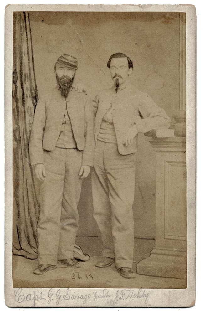 CDV OF CAPTAIN GEORGE SAVAGE & 2ND LIEUTENANT JAMES ASHBY, 39TH VIRGINIA INFANTRY & 19TH VIRGINIA ARTILLERYCOLONEL KILLED AT 1ST BULL RUN