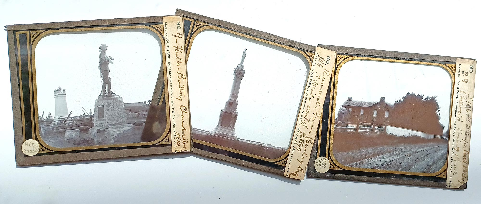 SELECTION OF LANTERN SLIDES OF GETTYSBURG MONUMENTS