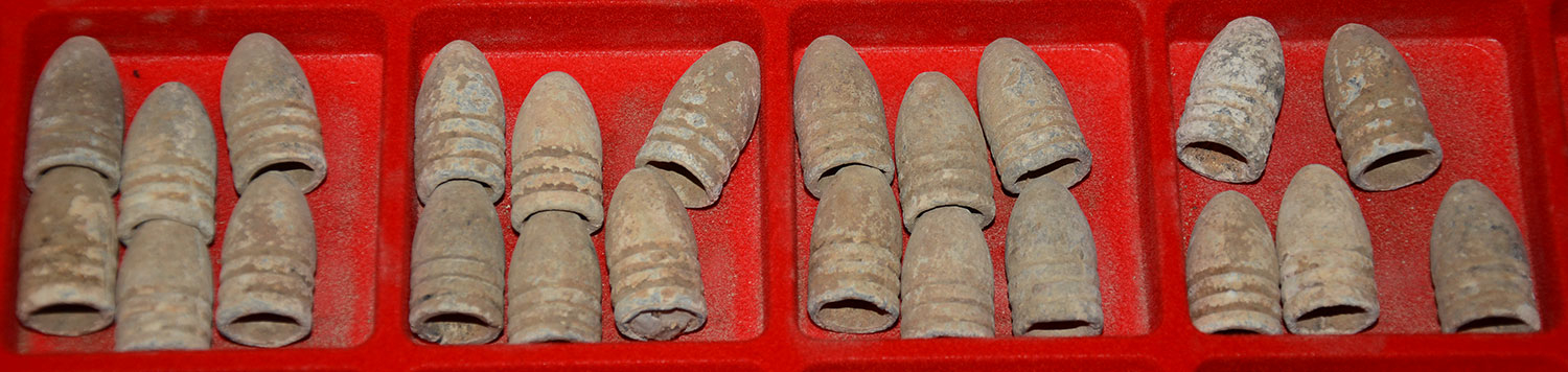 DROPPED .54 CAL. MINIE BALLS RECOVERED AT GETTYSBURG BY JOHN CULLISON