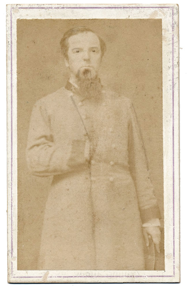 CDV OF UNIDENTIFIED CONFEDERATE MAJOR -- WINCHESTER BACKMARK