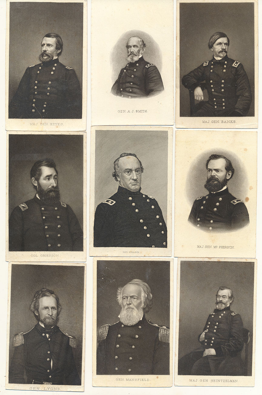 SELECTION OF CDV SIZED STEEL ENGRAVINGS OF UNION GENERALS 
