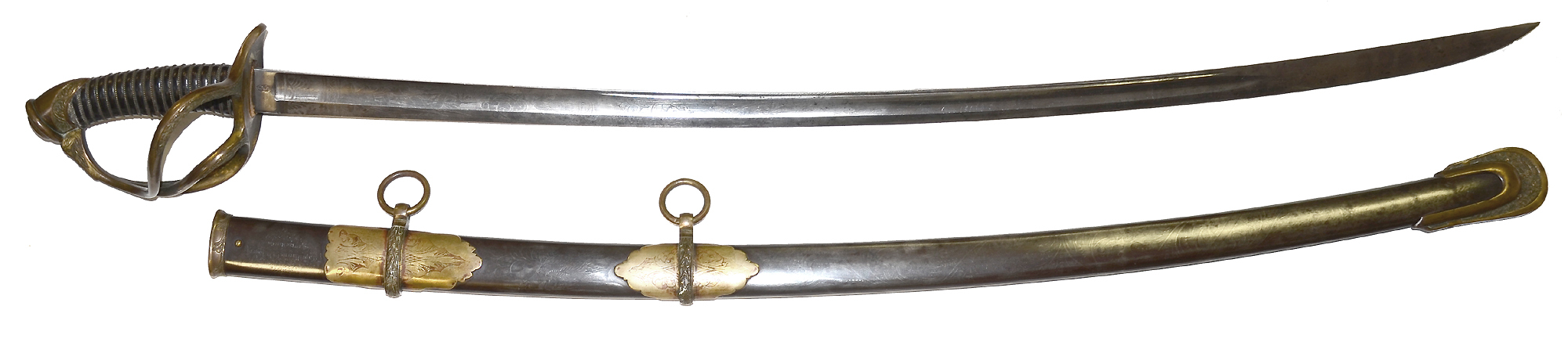 CAVALRY OFFICER’S SABRE IDENTIFIED TO CAPTAIN MARCUS A. MOORE, 1ST MASSACHUSETTS CAVALRY