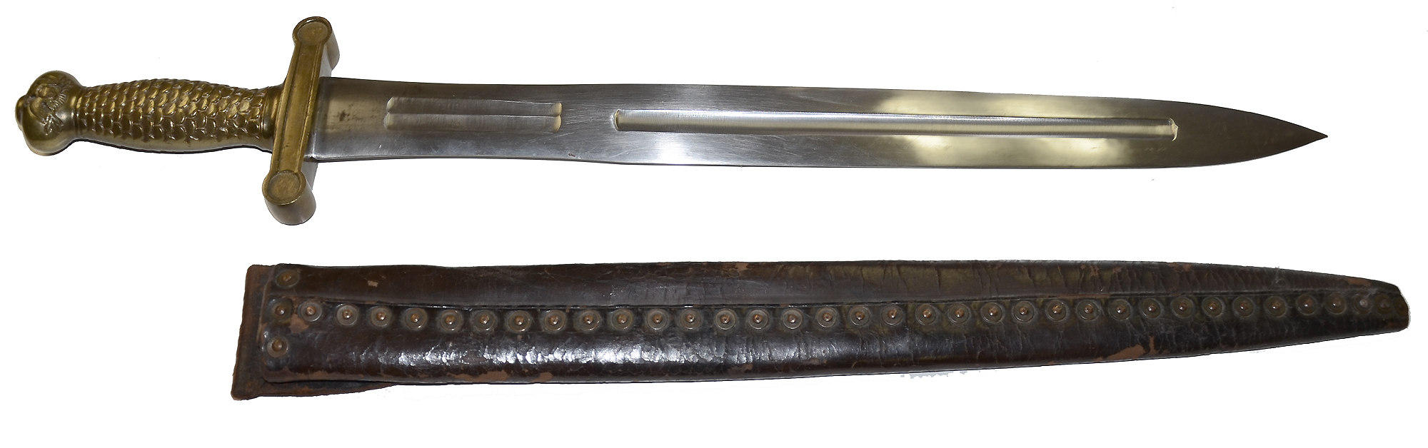 M1832 FOOT ARTILLERY SWORD WITH SCABBARD, WITH MEYERSBERG SYMBOL ON BLADE