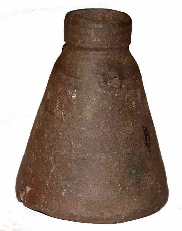 CRUDE “CONFEDERATE” CLAY INKWELL