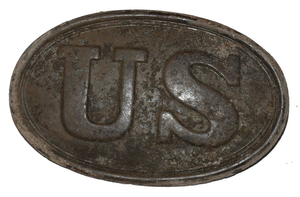 RELIC, PATTERN 1839 OVAL CARTRIDGE BOX PLATE DUG NEAR ORANGE, VA