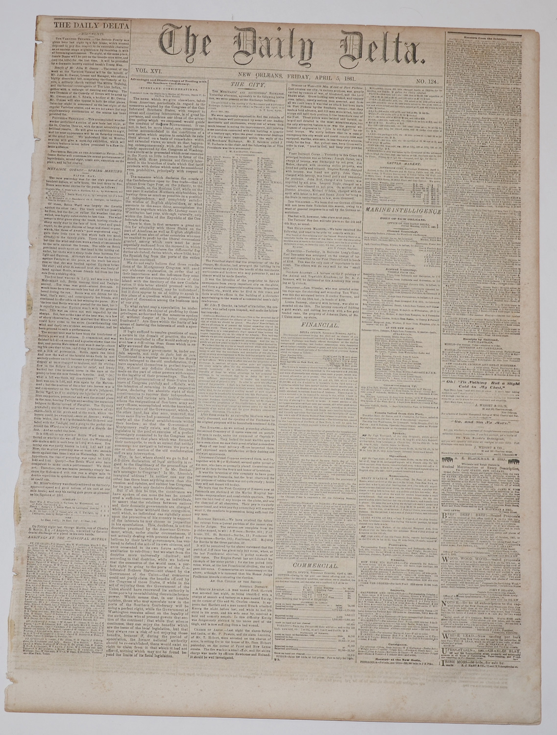 THE DAILY DELTA—NEW ORLEANS—APRIL 5, 1861