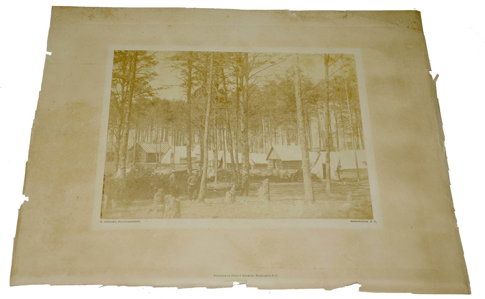 ALBUMEN PHOTOGRAPH OF CAMP OF THE ARMY OF THE POTOMAC HEADQUARTERS GUARD, COLLIS ZOUAVES, 114th PA, BY ALEXANDER GARDNER