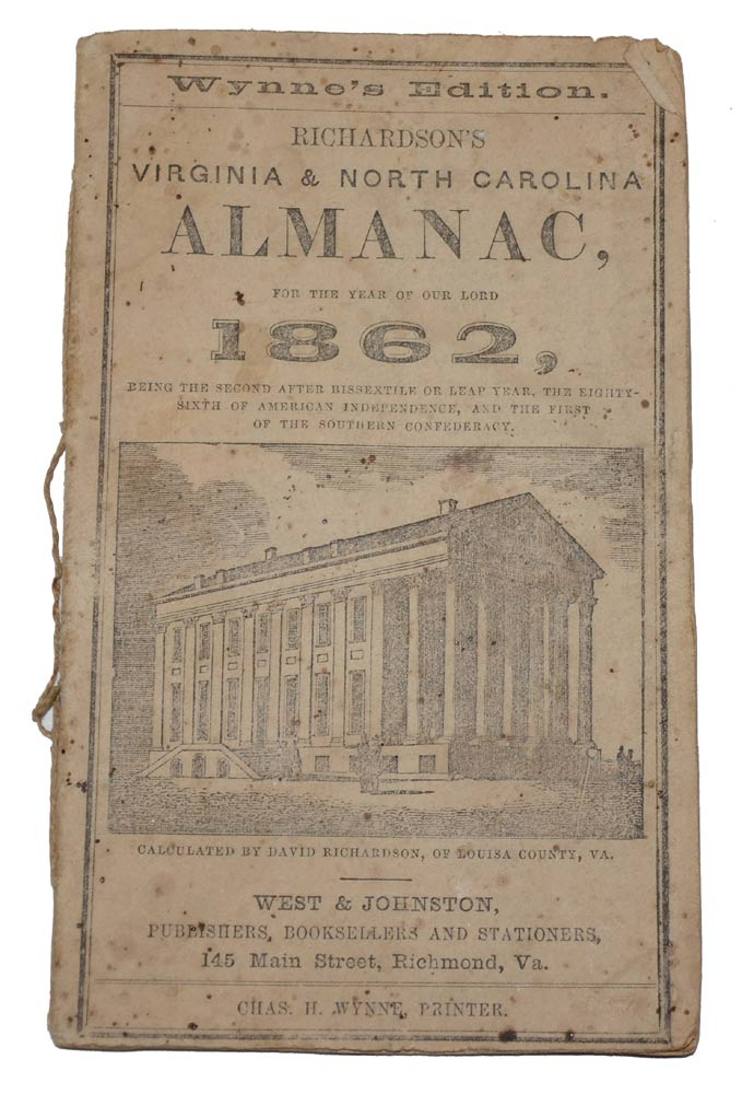 RICHARDSON’S VIRGINIA AND NORTH CAROLINA ALMANAC, 1862