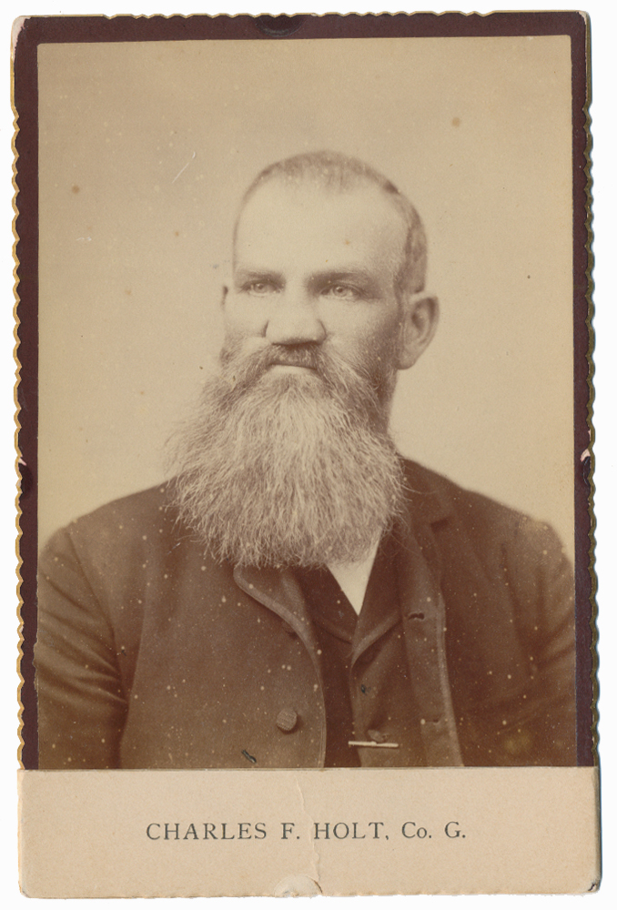 POST-WAR CABINET CARD PHOTO OF TWICE WOUNDED 2ND NEW HAMPSHIRE PRIVATE CHARLES F. HOLT