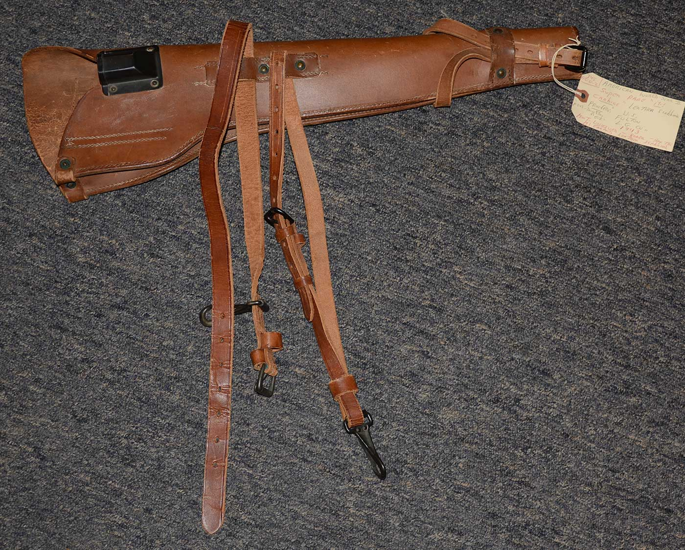 US WORLD WAR TWO LEATHER SCABBARD FOR THE M-1 CARBINE