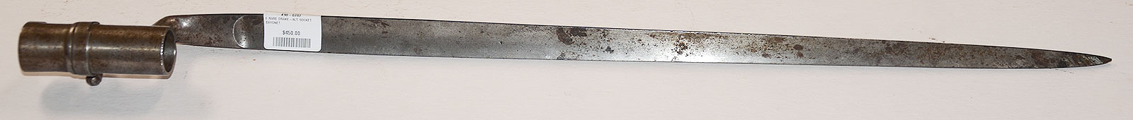 RARE SOCKET BAYONET FOR THE “DRAKE-ALTERATION” THE M1841 MISSISSIPPI RIFLE
