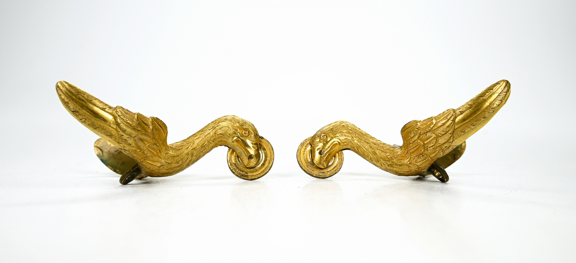 CIVIL WAR OFFICER’S GILT BRASS EAGLEHEAD SPURS IN ORIGINAL COLOR