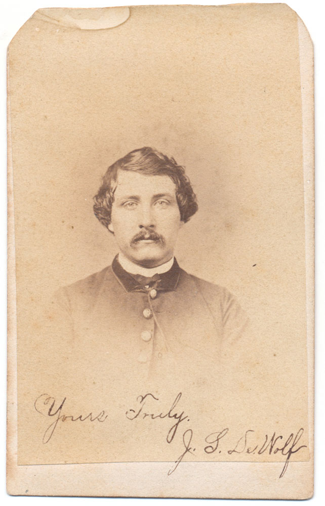 PERIOD INK SIGNED CDV OF PRIVATE JOHN S. DeWOLF 