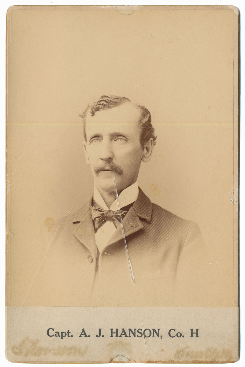 POST-WAR CABINET CARD PHOTO OF 2ND NEW HAMPSHIRE CAPTAIN ALBERT J. HANSON – WOUNDED AT GETTYSBURG ON JULY 2, 1863
