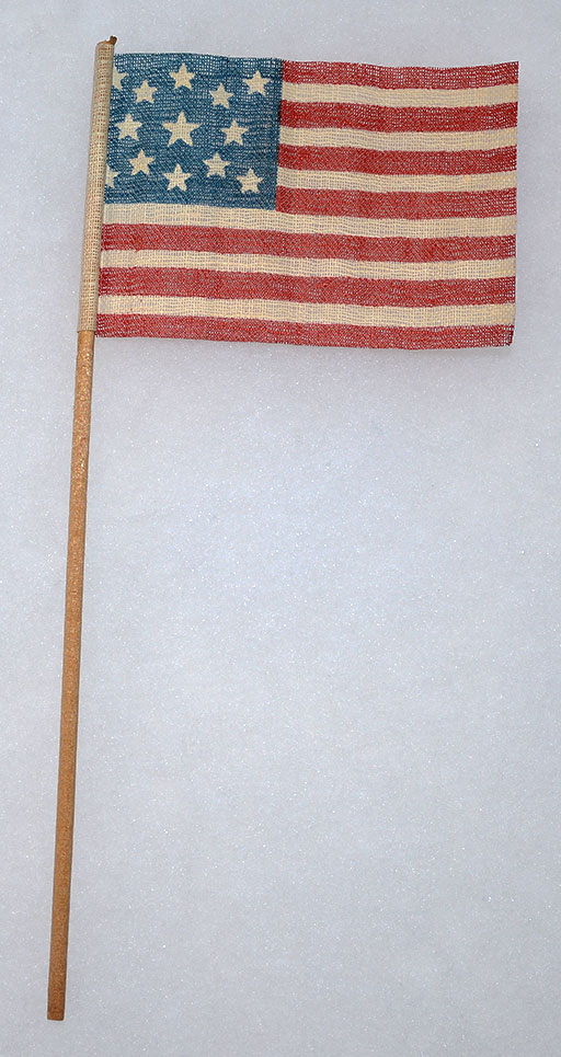 CIRCA 1876 13 STAR CENTENNIAL PARADE FLAG