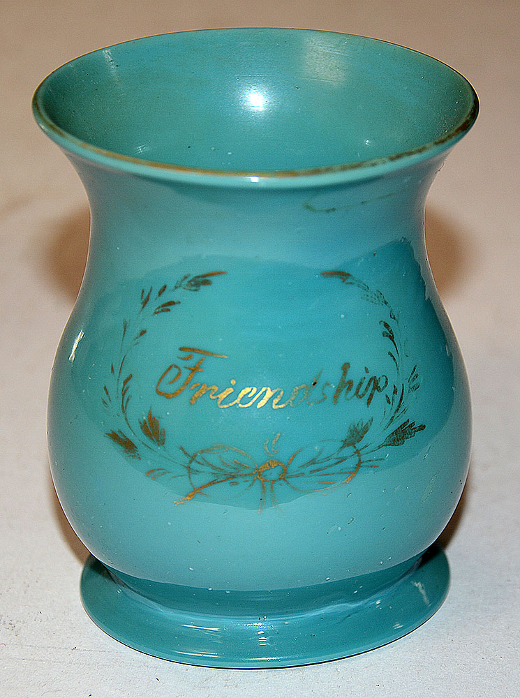 VINTAGE LIGHT BLUE/AQUA ‘FRIENDSHIP’ MUG