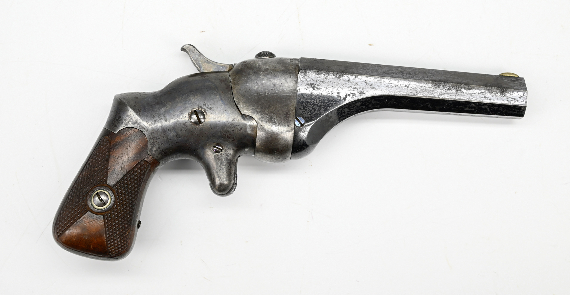 CONNECTICUT ARMS AND MANUFACTURING CO. HAMMOND .44 RIMFIRE “BULLDOG” PISTOL, WITH WOOD GRIPS