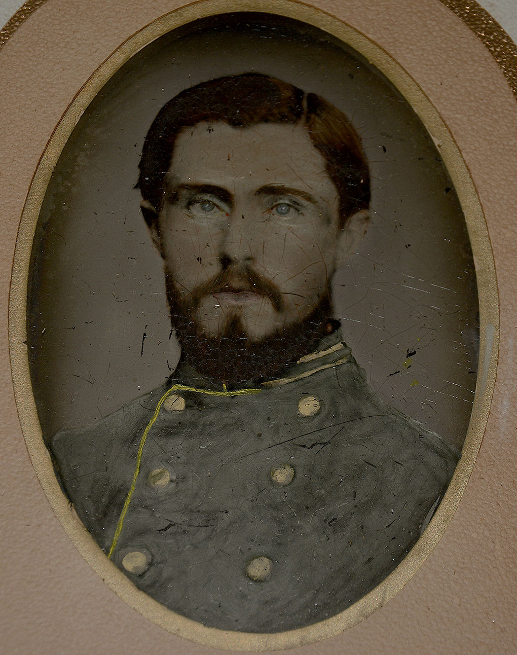 IDENTIFIED FRAMED TINTYPE OF PHILIP ARNOLD, 15TH VIRGINIA CAVALRY