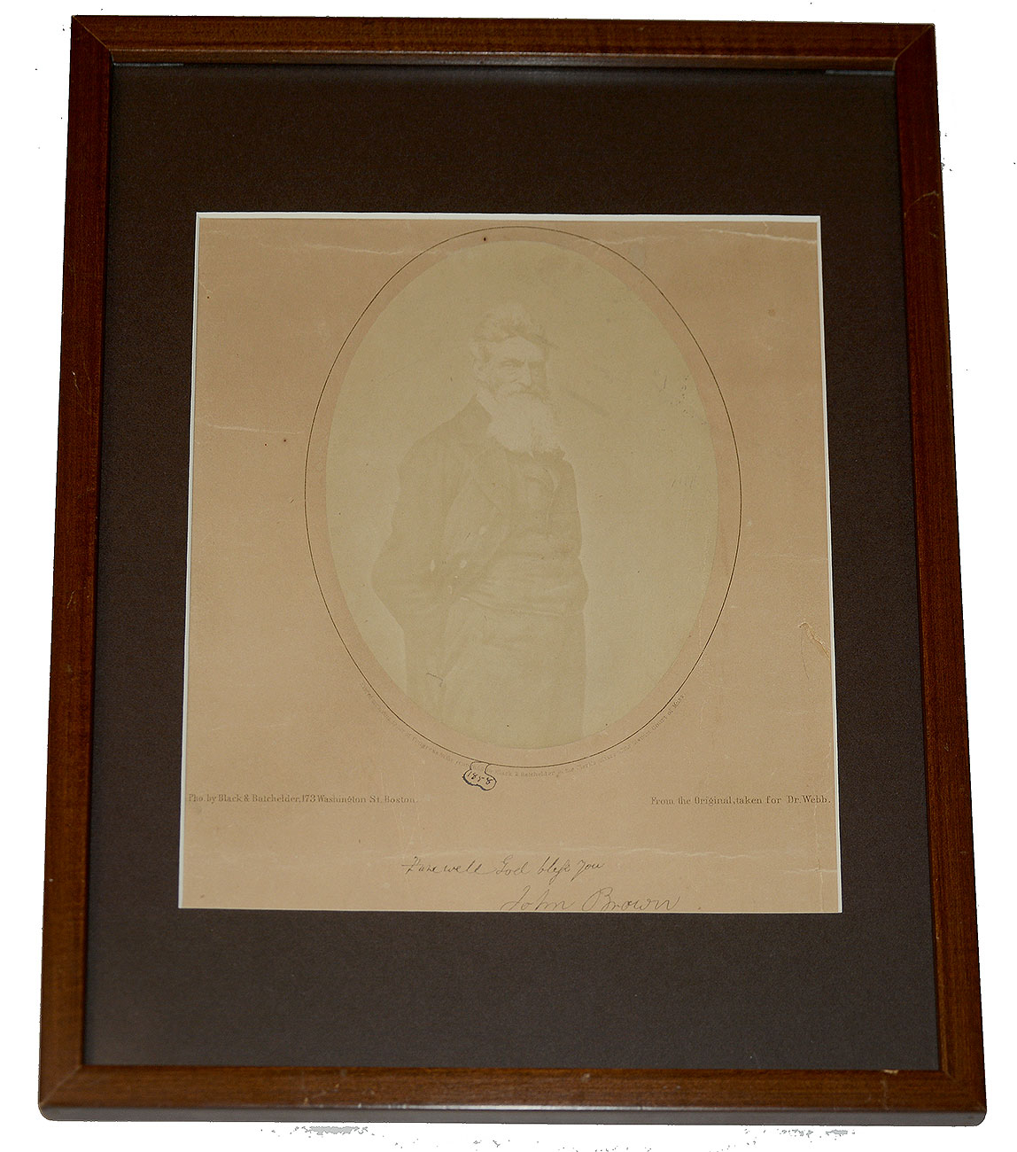 ALBUMEN STYLE PRINT OF JOHN BROWN, MARKED 1858