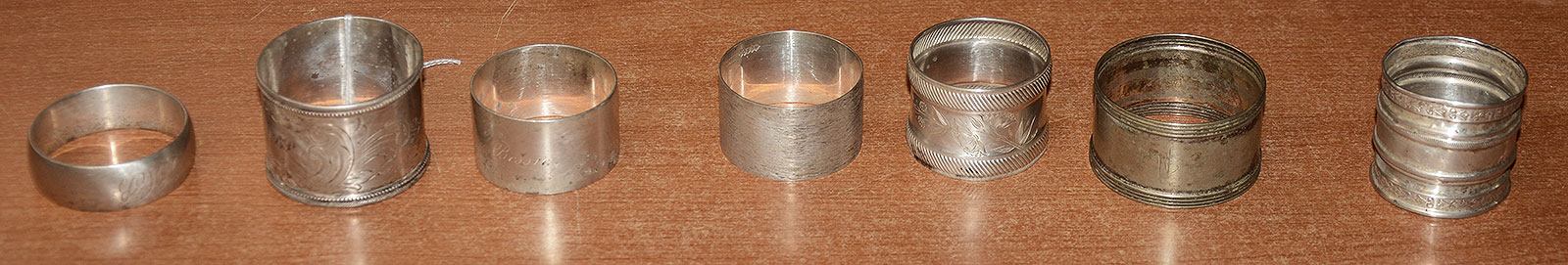 SELECTION OF SILVER NAPKIN RINGS