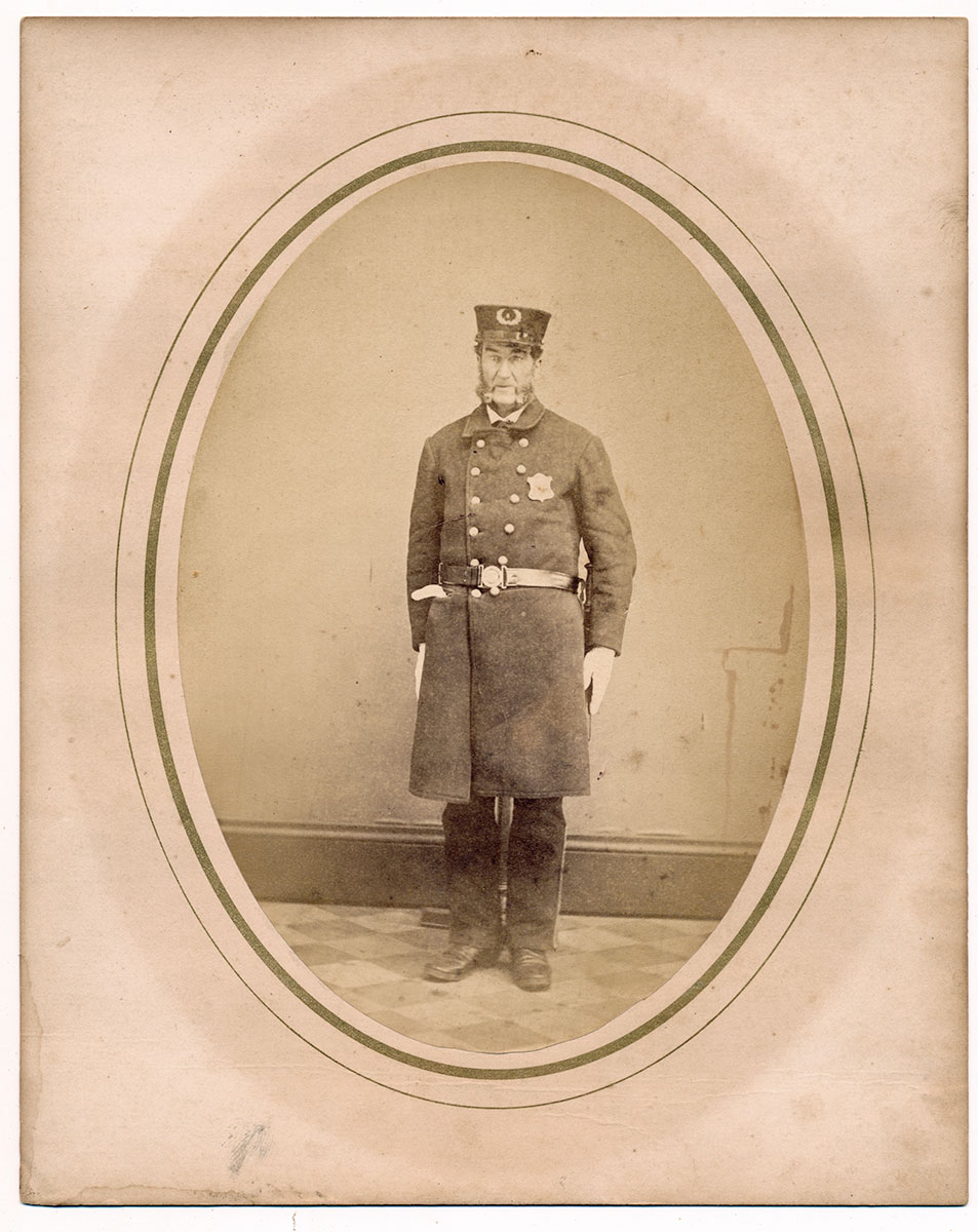 1860s OVAL ALBUMEN: FIREMAN OR POLICEMAN