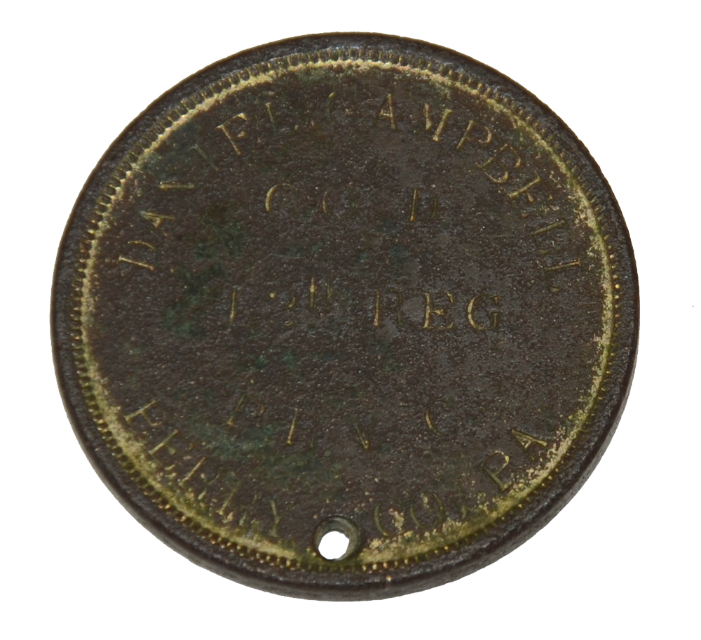 DUG CIVIL WAR ID DISK FOR 12TH PENNSYLVANIA RESERVES (41st PENNSYLVANIA) SOLDIER