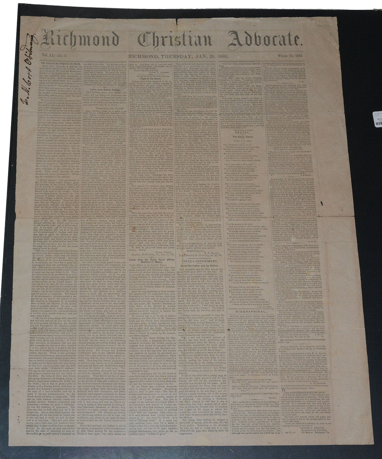 RICHMOND CHRISTIAN ADVOCATE—JAN. 29, 1863