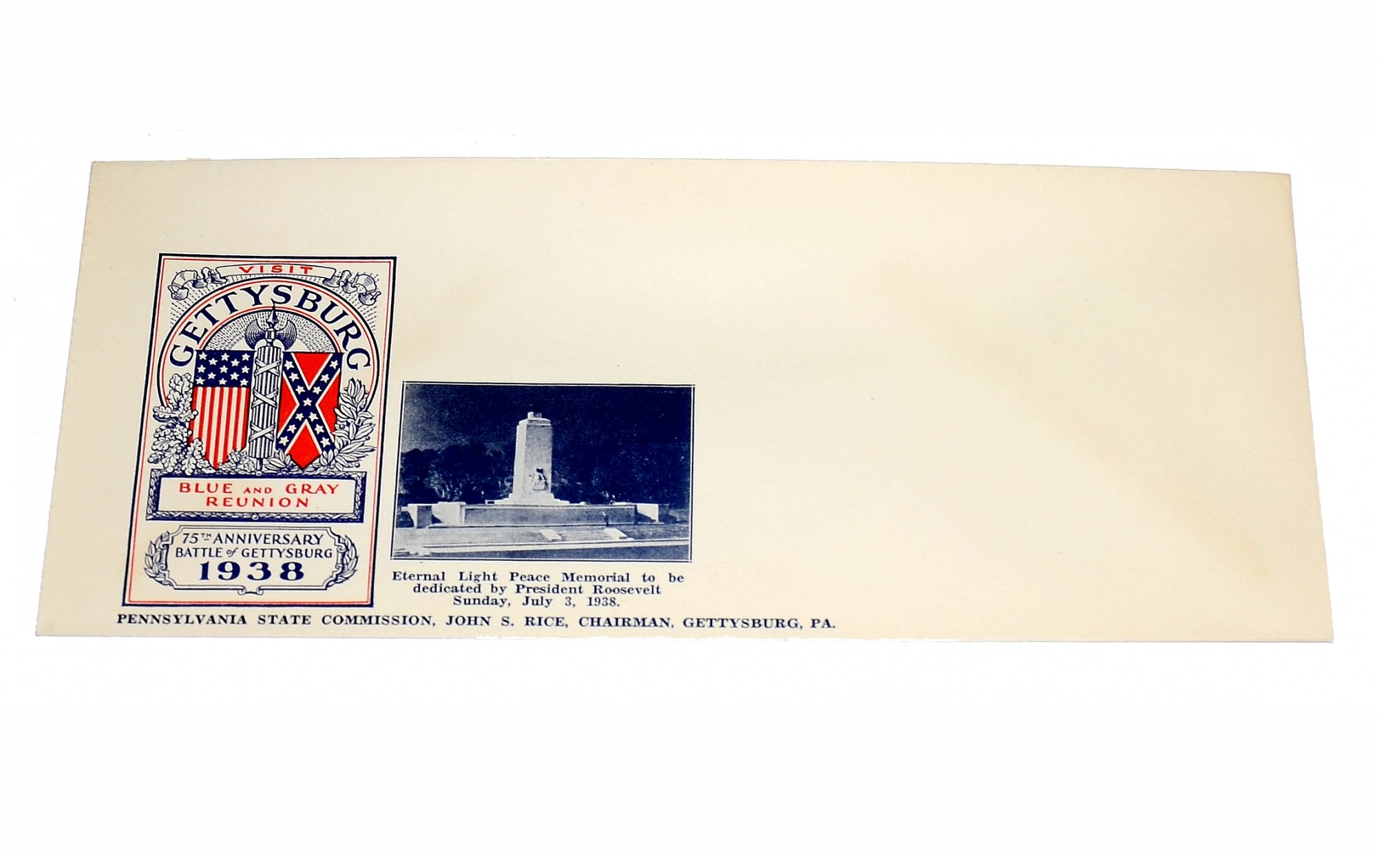 1938 GETTYSBURG 75TH REUNION COVER