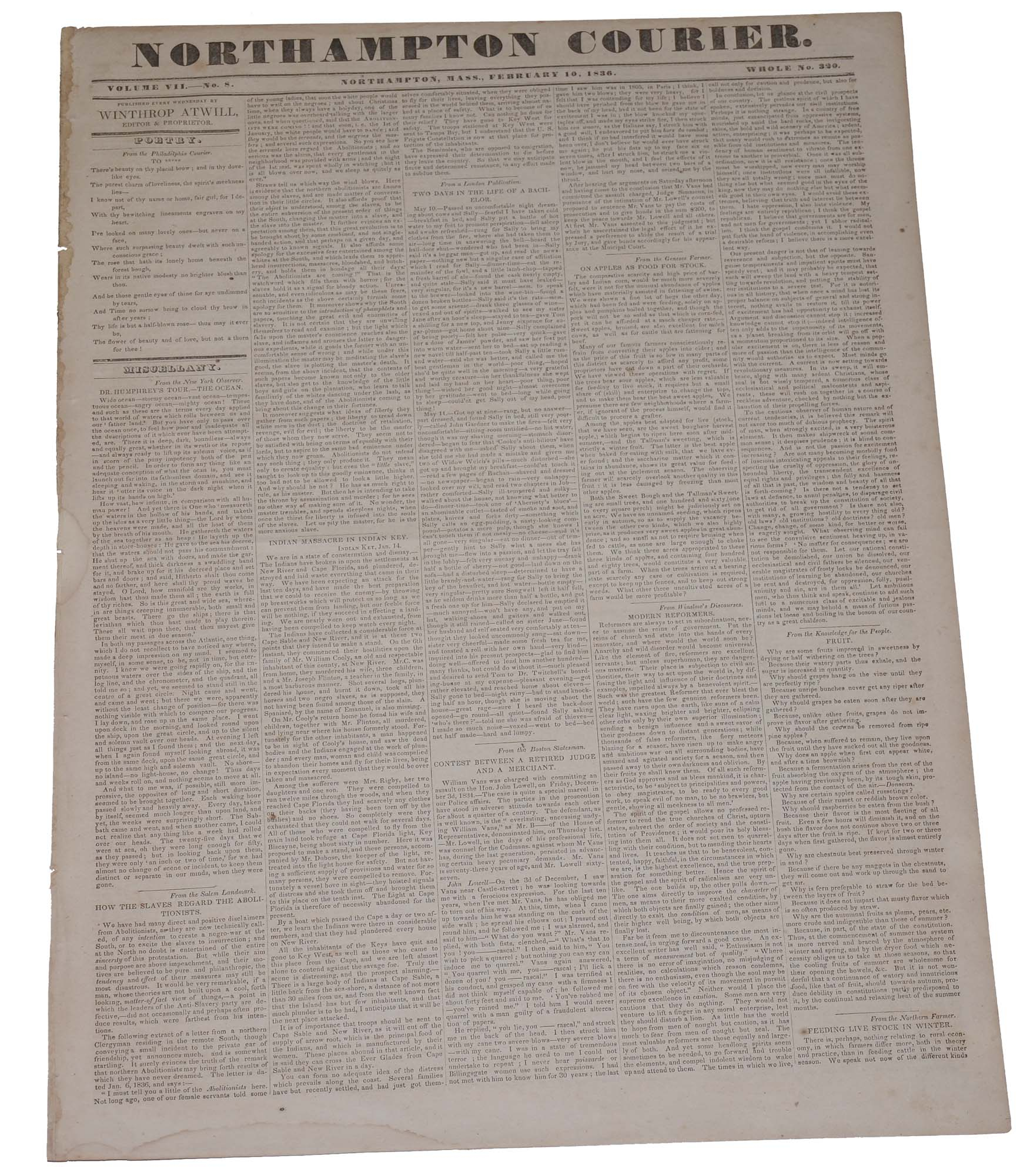 NORTHAMPTON [MASS.] COURIER, FEBRUARY 10, 1836