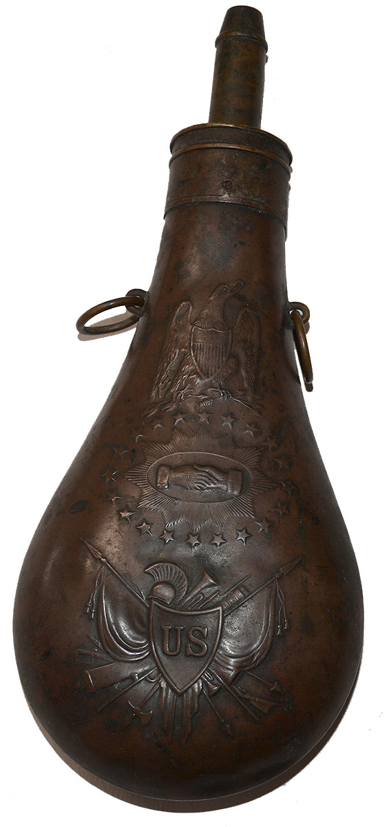 1858 DATED BATTY “PEACE” FLASK- LAST YEAR OF PRODUCTION