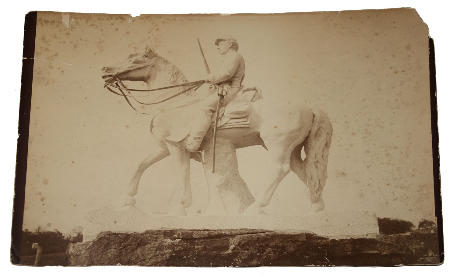 LARGE MOUNTED GETTYSBURG PHOTOGRAPH – 8TH PENNSYLVANIA MONUMENT