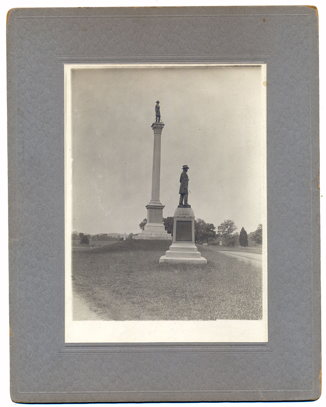 EARLY GETTYSBURG PHOTOGRAPH – 13th VERMONT AND VERMONT STATE MONUMENT, HANCOCK AVENUE