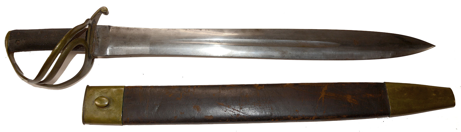 COURTNEY & TENNENT MARKED CONFEDERATE NAVAL CUTLASS BY MOLE WITH SCABBARD