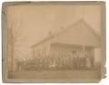 MOUNTED MUMPER GETTYSBURG PHOTO – SCHOOLHOUSE WITH POSING CHILDREN