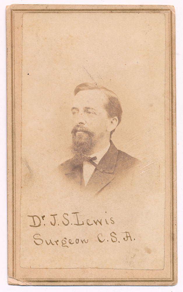 CDV OF CONFEDERATE SURGEON, DR. J.S. LEWIS 
