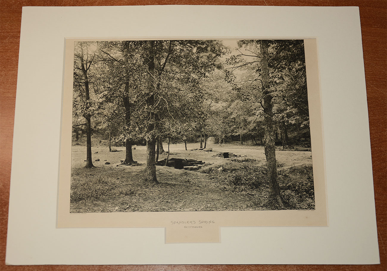 MATTED NY COMPANY PHOTOGRAVURE PRINT – SPANGLER’S SPRING, 1890