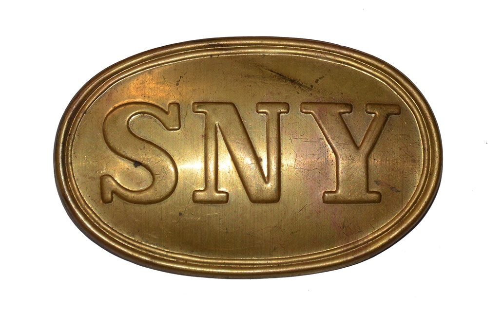 NON-DUG “THIN LETTER” STATE OF NEW YORK CARTRIDGE BOX PLATE