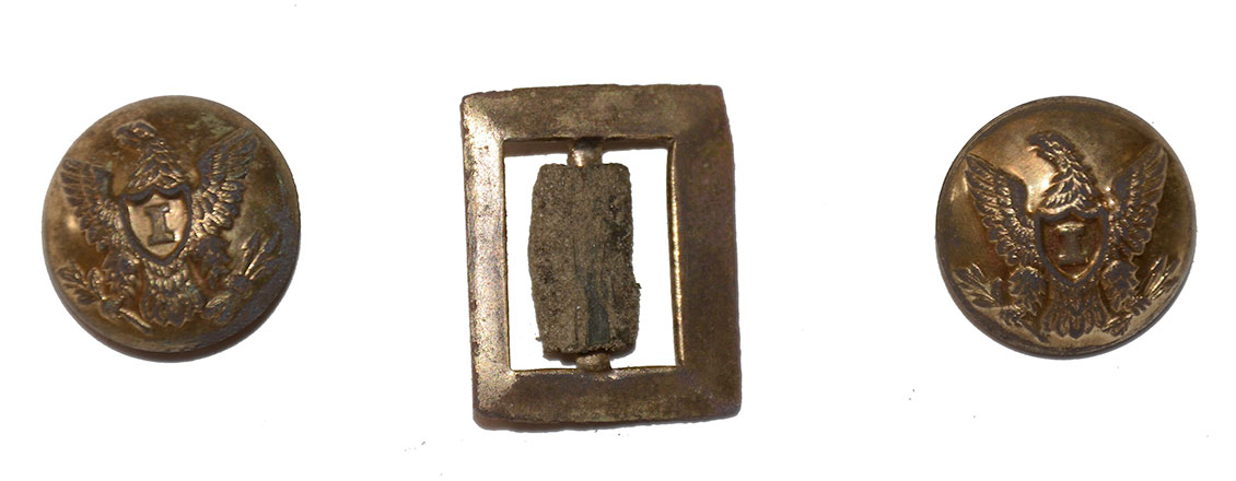 FREDERICKSBURG RECOVERED FORAGE CAP CHINSTRAP INFANTY-I BUTTONS AND FRICTION BUCKLE