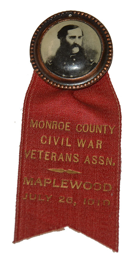 MONROE COUNTY, NY VETS ASSOCIATION RIBBON BADGE – GEN. E.G. MARSHALL, 1919