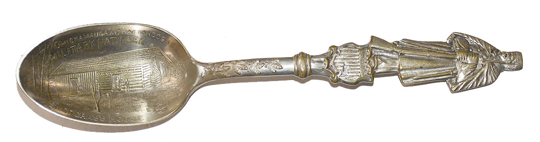 STERLING SOUVENIR SPOON – POSSIBLE GAR – CHICKAMAUGA, SNODGRASS HOUSE